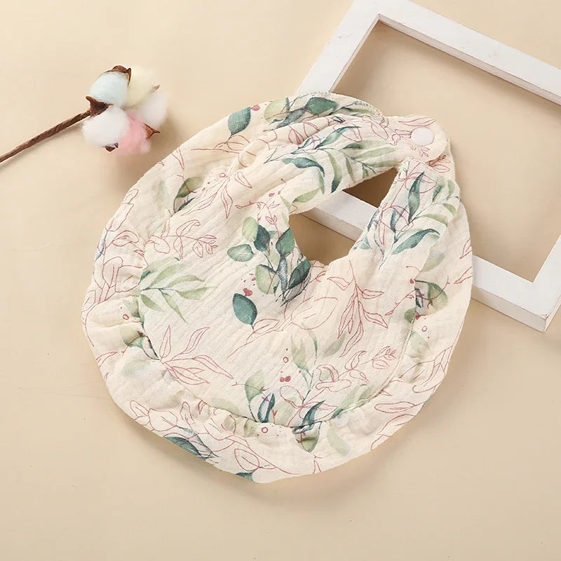 INS Hot Baby Bibs Kawaii Newborn Girls Cotton Muslin Saliva Towel Flowers Cherry Leopard Lace Babies Accessories Children Stuff