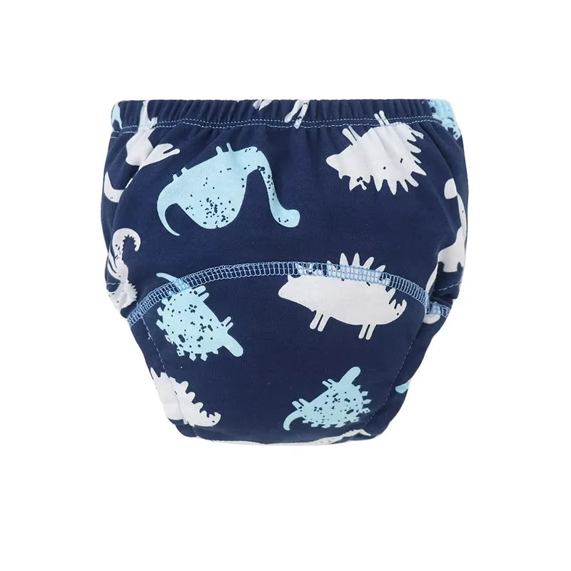 Baby Diaper Pants Set Cartoon Printed Training Pants for Boys Girls Breathable Cotton Reusable Kids Underwear 3Pcs