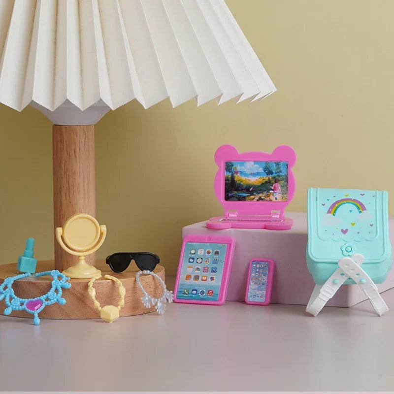 Kawaii Doll Accessories Food Clean Study Tool Mini Item Toys Cute Miniature for Dollhouses,Color random