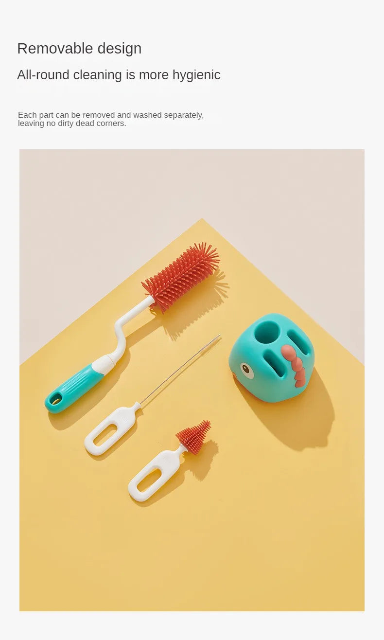 1/2/3pcs Silicone Brush for Bottles 360 Degree Rotation Baby Bottle Pacifier Cleaning Brush Nipple Dropper Brushes Set Baby Item