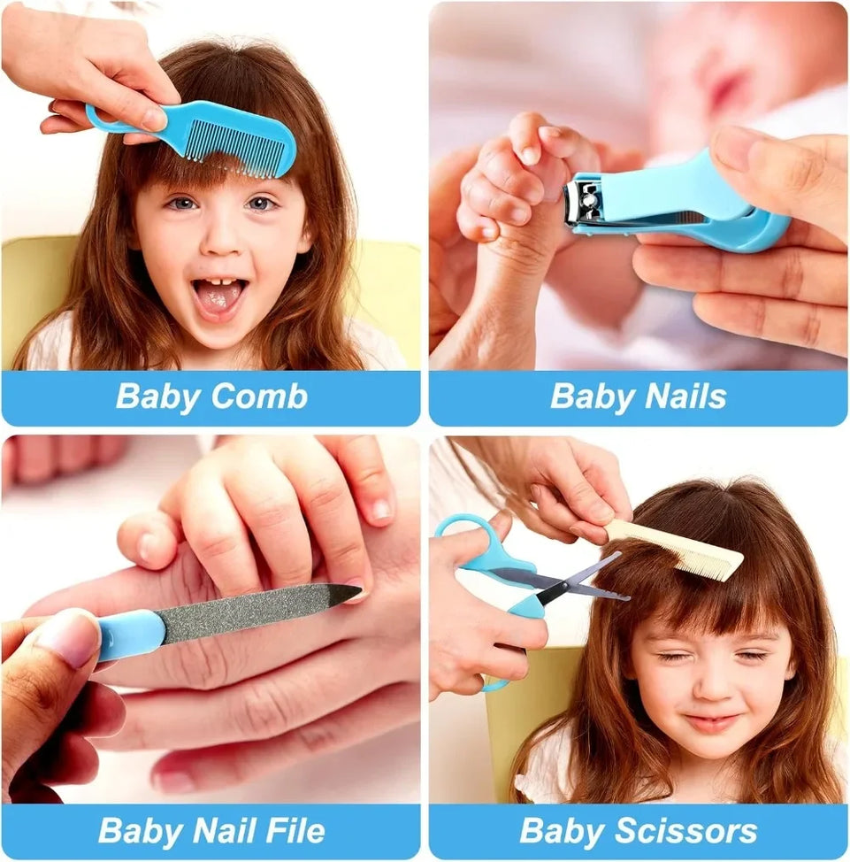 Baby Grooming Kit, Infant Safe Care Set with Hair Comb Nail Clipper Etc, Baby Essentials Kit, Newborn Girls Boys Baby Essentials