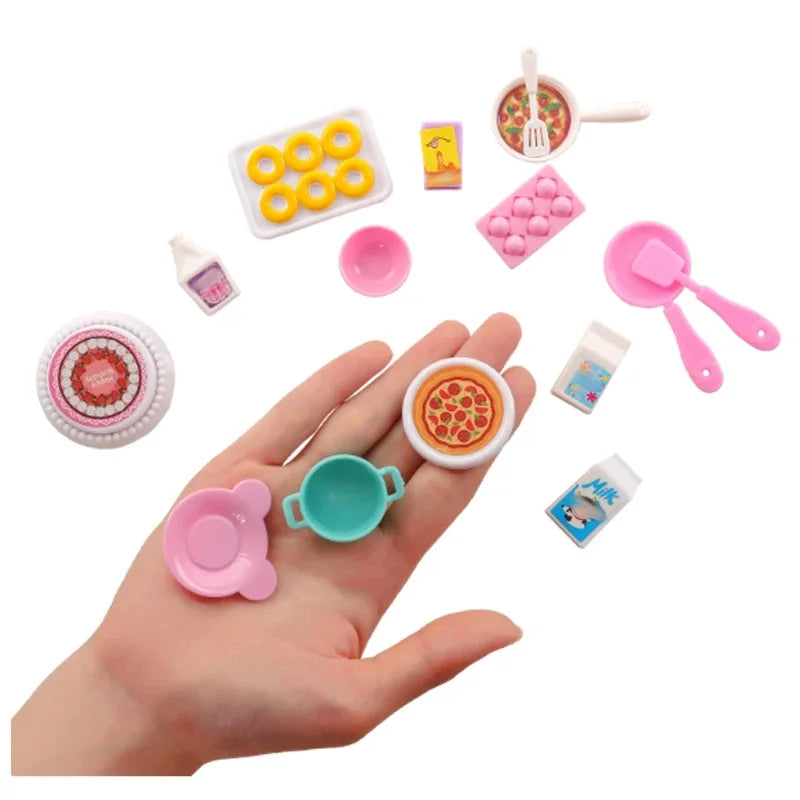 Kawaii Doll Accessories Food Clean Study Tool Mini Item Toys Cute Miniature for Dollhouses,Color random