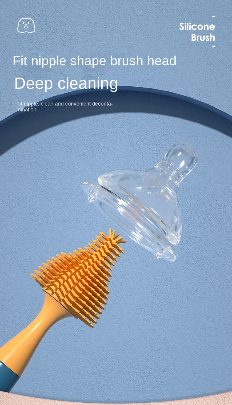 1/2/3pcs Silicone Brush for Bottles 360 Degree Rotation Baby Bottle Pacifier Cleaning Brush Nipple Dropper Brushes Set Baby Item