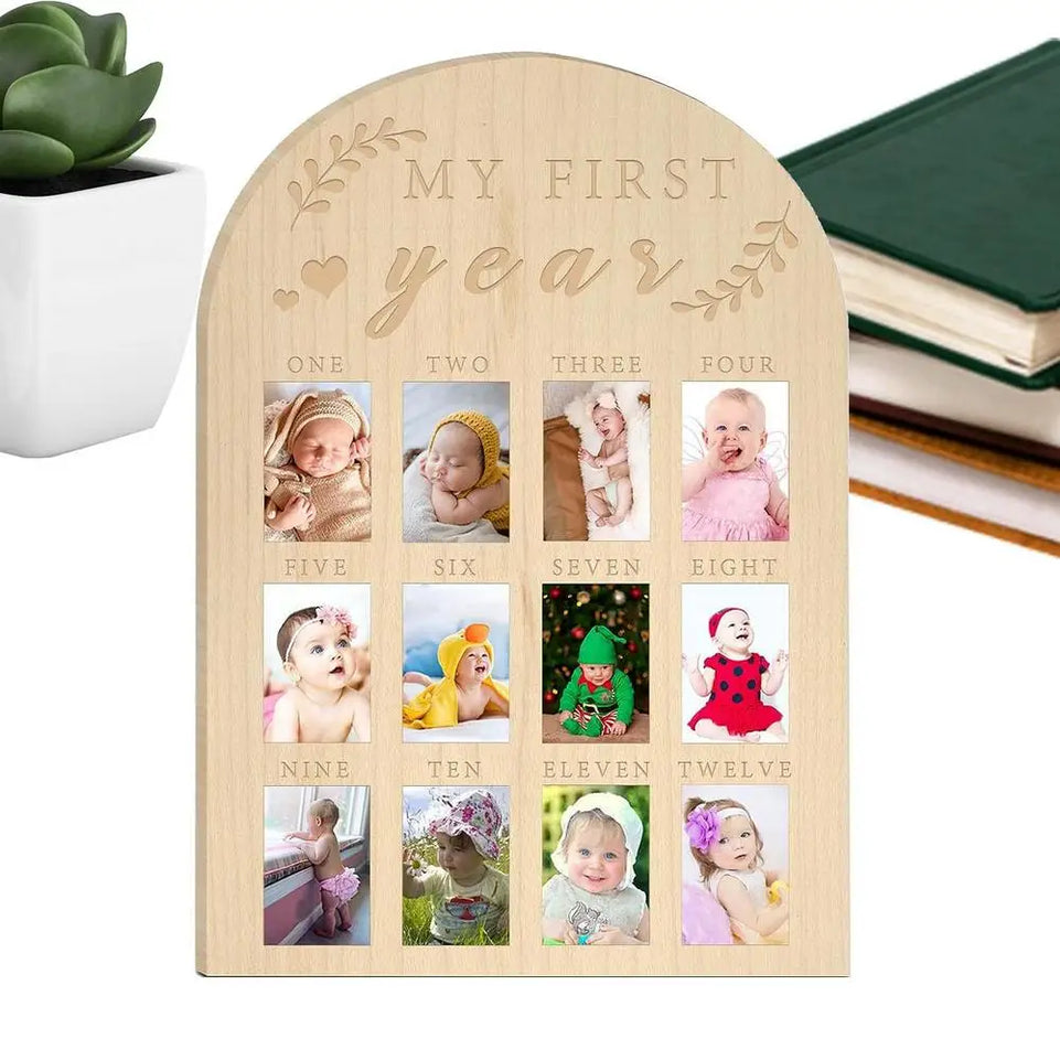 Newborn first year photo Memorial Keepsake Frame  12 month baby Growth Record milestone board baby souvenirs gifts for mothers