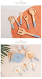 Wooden Mini Kitchen Toys Cookware Pot Pan Cook Pretend Play Educational House Toys For Children Simulation Kitchen Utensils Girl