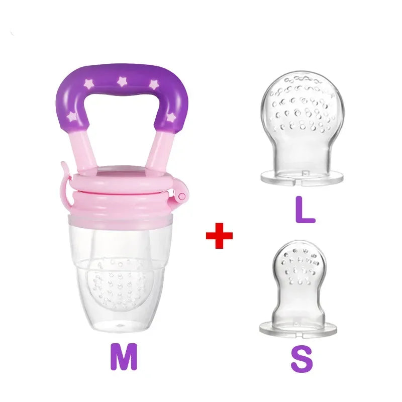 3 in 1 Baby Learn Feeding Drinking Water Straw Handle Teething Pacifier Nipple Fresh Food Fruit Milk Feeding Bottles Nibbler