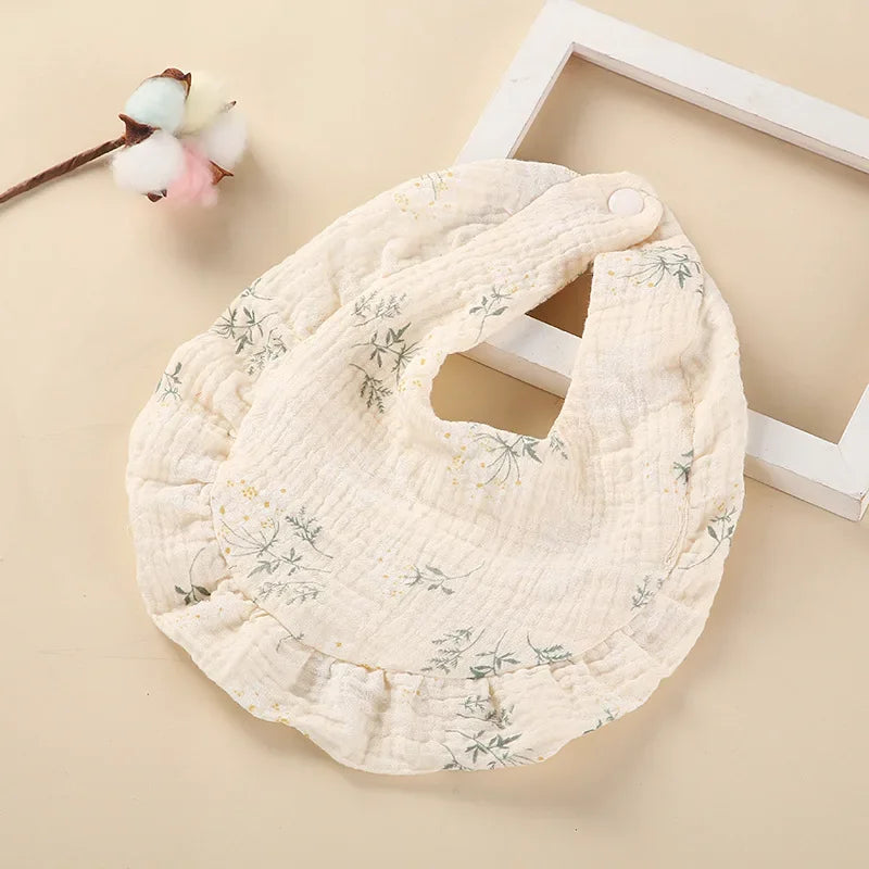 INS Hot Baby Bibs Kawaii Newborn Girls Cotton Muslin Saliva Towel Flowers Cherry Leopard Lace Babies Accessories Children Stuff