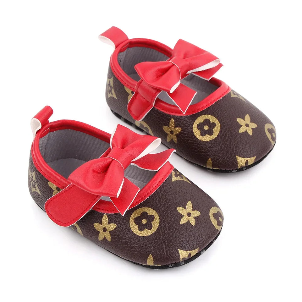 Baby Girls Shoes Love Bow Soft Soled Non-slip Footwear First Walkers Crib Shoes Toddler Girls Shoes