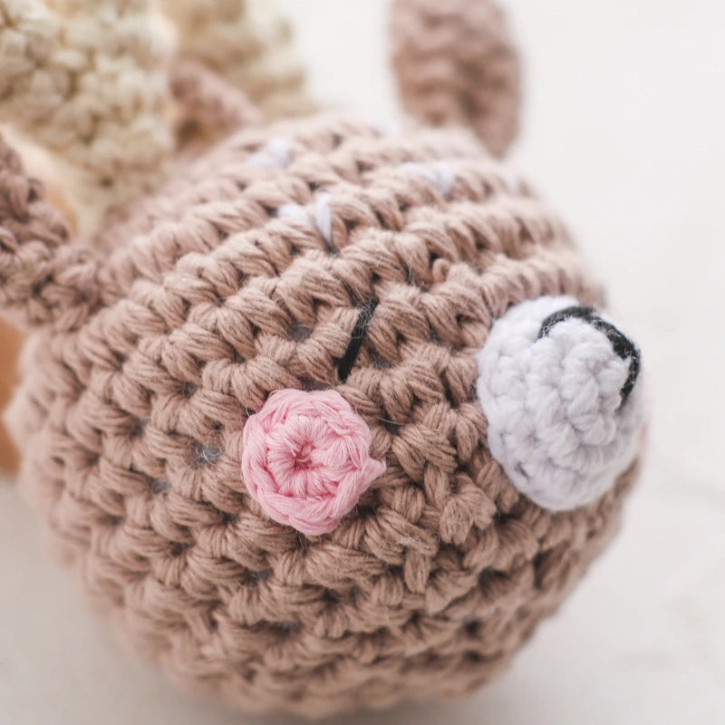 Baby Crochet Rattle Toys Rabbit Teether Toys Pacifier Chain Pendant Play Activity Gym Hanging Toys For Newborn Teething Toys