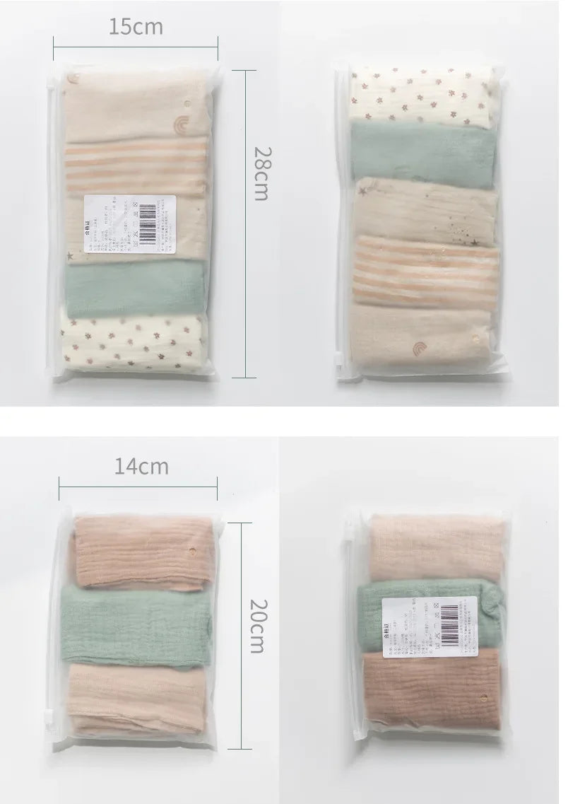 2/5P Baby Towel New Born Items Stuff Muslin Squares Infant Newborn Hand Bath Shower Face Towels Soft Cotton Gauze Baby Washcloth