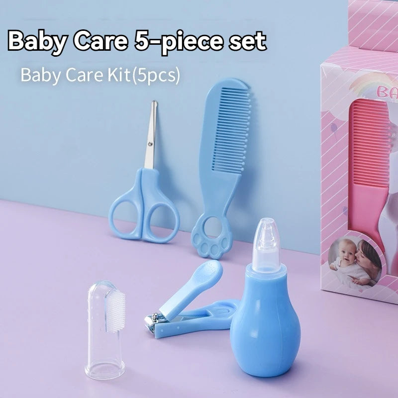 Baby Care Products Set, 0-3 Year Old Baby Care Comb, Scissors, Convenient Care 5-Piece Tool Kit