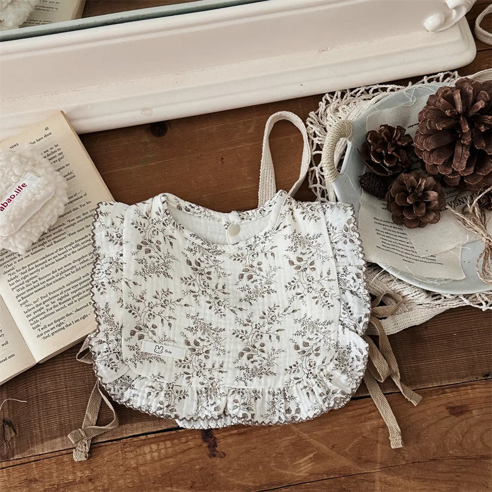 INS Style Baby Feeding Drool Bib Ruffle Floral Infants Lace Saliva Towel Soft Cotton Burp Cloth For Newborn Toddler Kids Bibs