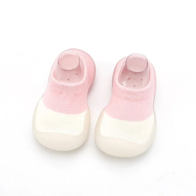Baby Shoes First Walkers Comfortable Boys Girls Kids Rubber Soft Non-Slip Sole Floor Shoes Knit Booties