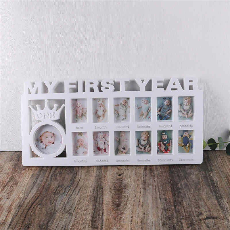 Souvenirs Photo Frame My First Year Baby Keepsake Frame 0-12 Months Pictures Photo Frame Souvenirs Kids Growing Memory Gift ﻿