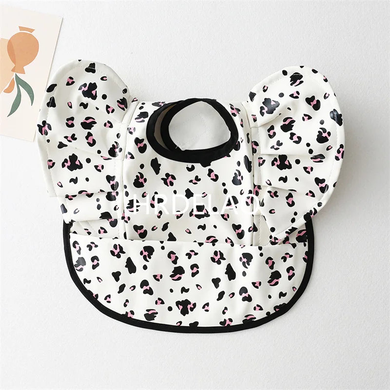 Baby Bibs INS Nordic Style Angel Feed Pocket Burp Girl Boy Infant Meals Bib Waterproof Easy Clean Cute Elephant Bib Soft PU Gift