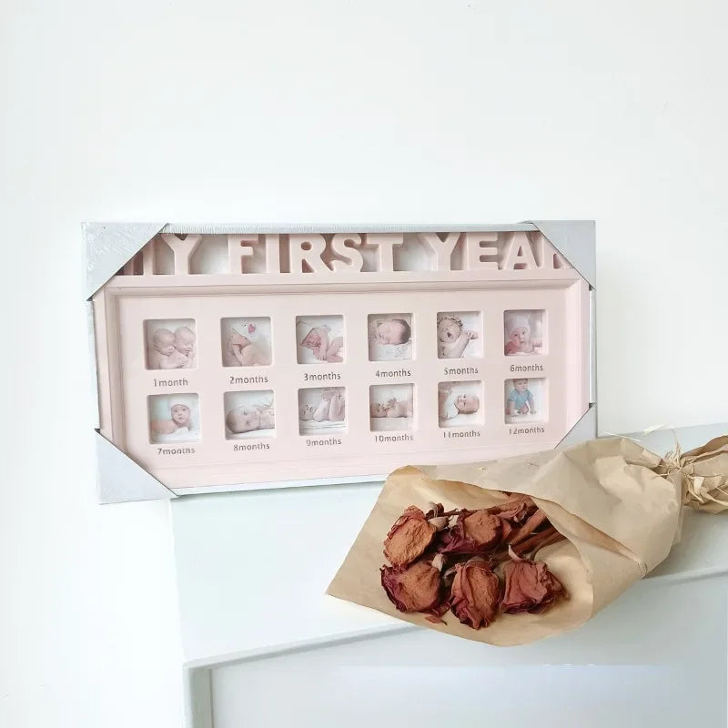 The First Year Baby Keepsake Frame 0-12 Months Pictures Photo Frame Souvenirs Kids Growing Memory Gift Children Gift