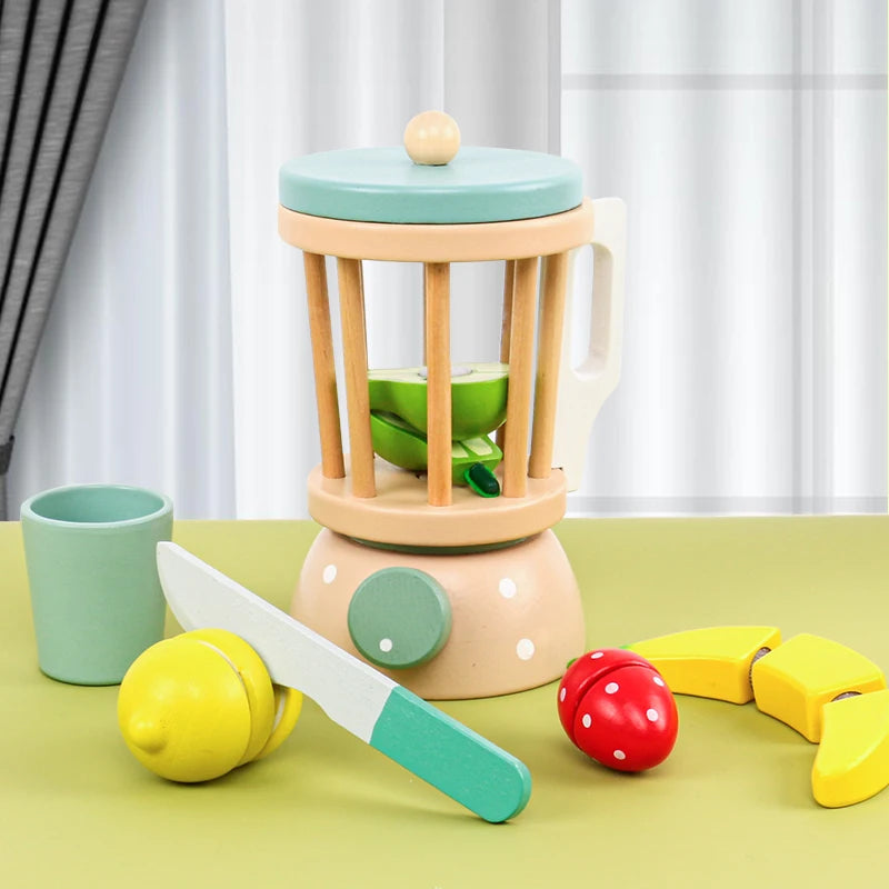 Children Play House Simulation Teapot Girl Tea Kitchen toys, wooden cake kindergarten birthday present