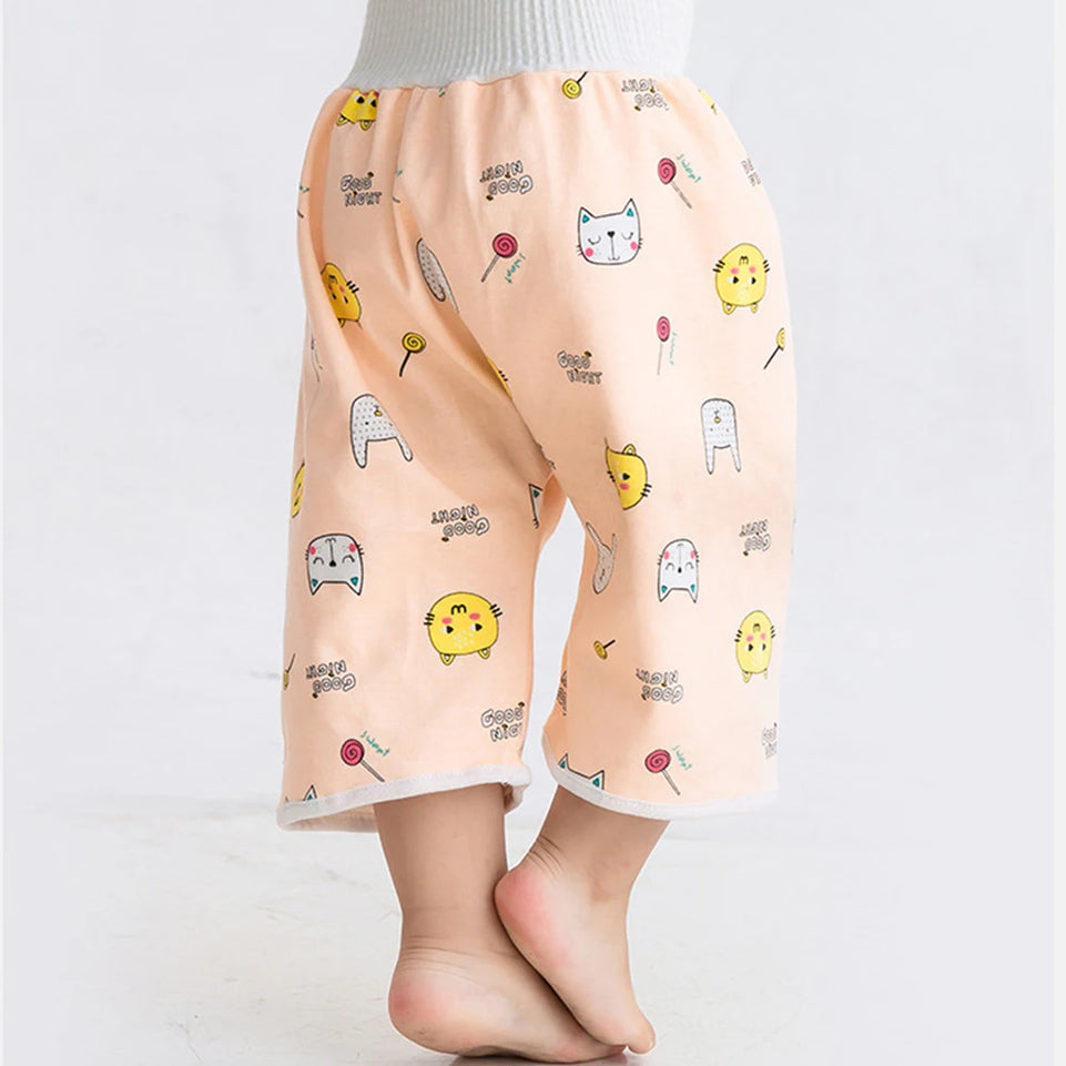 Baby Waterproof Diaper Pants&Skirt for Potty Training Baby Comfy Diaper Short for Boys and Girls Sleeping Bedclothes Night Time