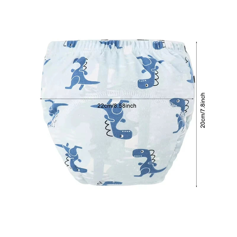 Baby Diaper Pants Set Cartoon Printed Training Pants for Boys Girls Breathable Cotton Reusable Kids Underwear 3Pcs