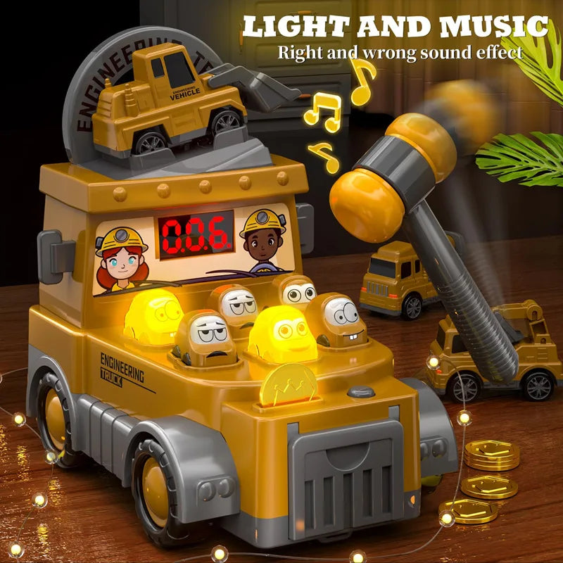 Hot Selling Kids Educational Toys Set Large Construction Vehicles Fire Trucks with Groundhog Game Consoles for Toddlers Gift