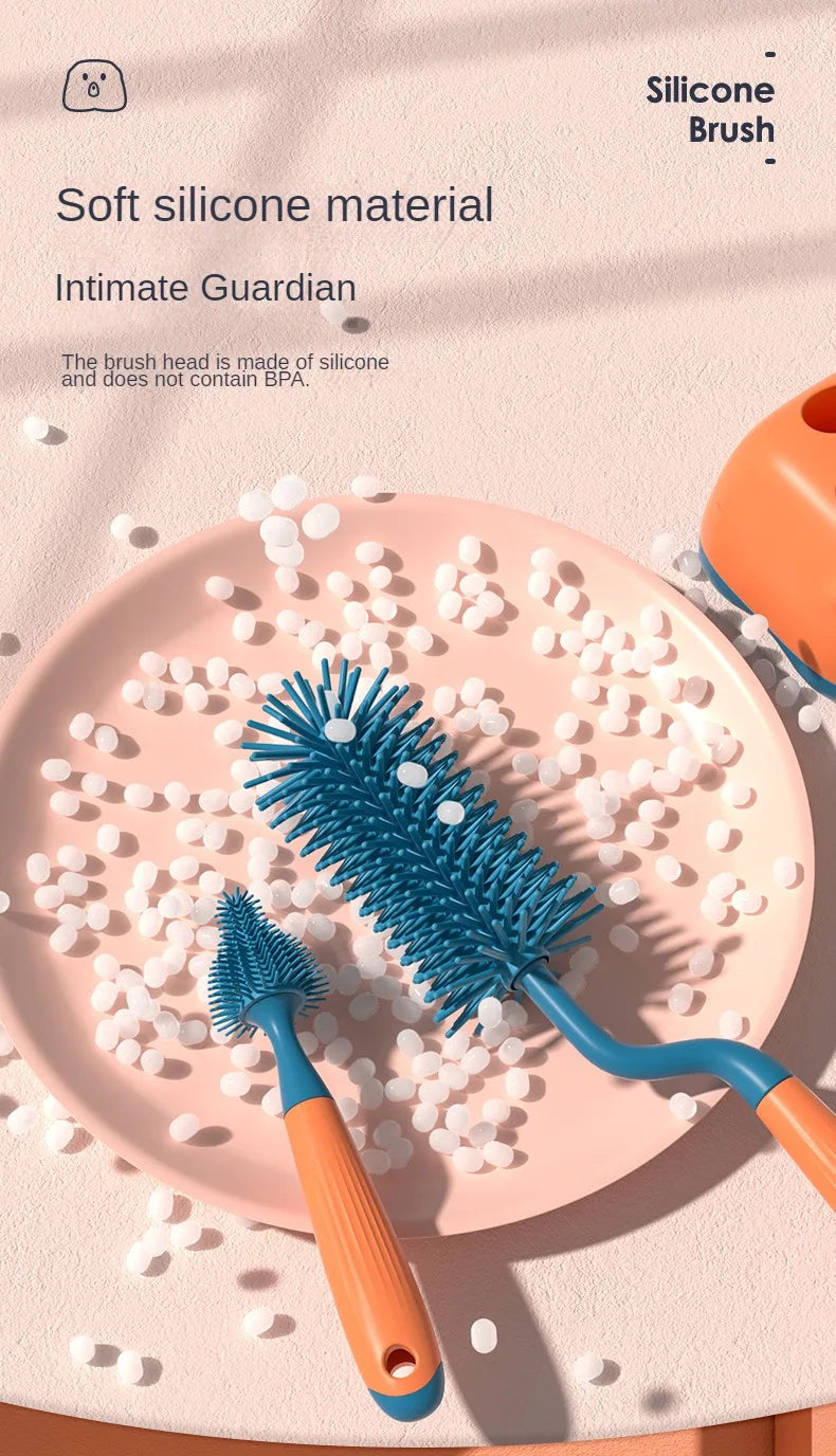 1/2/3pcs Silicone Brush for Bottles 360 Degree Rotation Baby Bottle Pacifier Cleaning Brush Nipple Dropper Brushes Set Baby Item