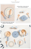 Wooden children's simulation kitchen toys, early education educational toys, simulation pots and pans, food, role-play chef