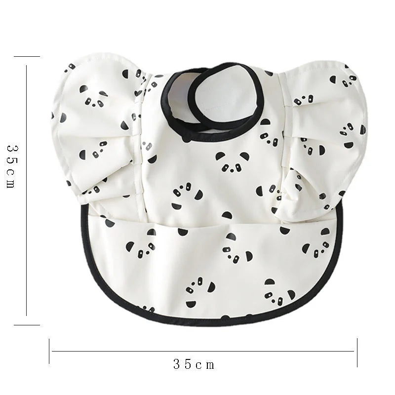 Baby Bibs INS Nordic Style Angel Feed Pocket Burp Girl Boy Infant Meals Bib Waterproof Easy Clean Cute Elephant Bib Soft PU Gift