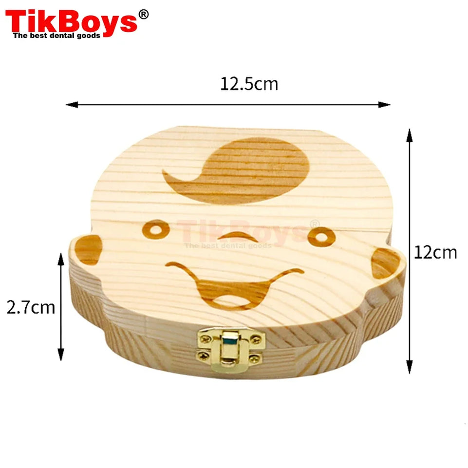 Baby Wood Tooth Box Organizer Milk Teeth Storage Collect Teeth Umbilica Save Gifts Baby Souvenirs Gifts Keepsakes
