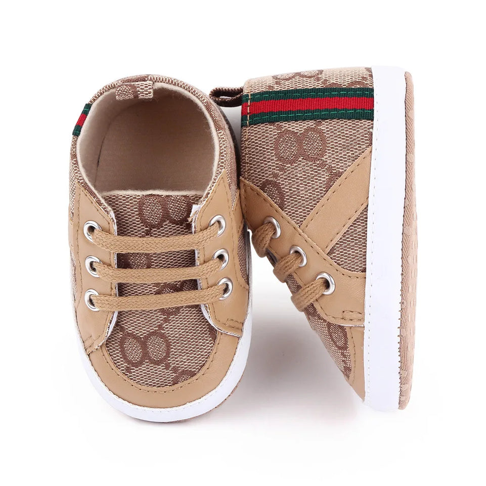 Newborn Baby Shoes Casual High Top Fashion Design Non-slip Sneakers  Boys Soft Sole Non-Slip Toddler Outdoor Shoes First Walkers