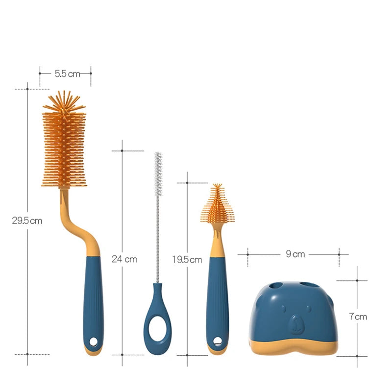 1/2/3pcs Silicone Brush for Bottles 360 Degree Rotation Baby Bottle Pacifier Cleaning Brush Nipple Dropper Brushes Set Baby Item