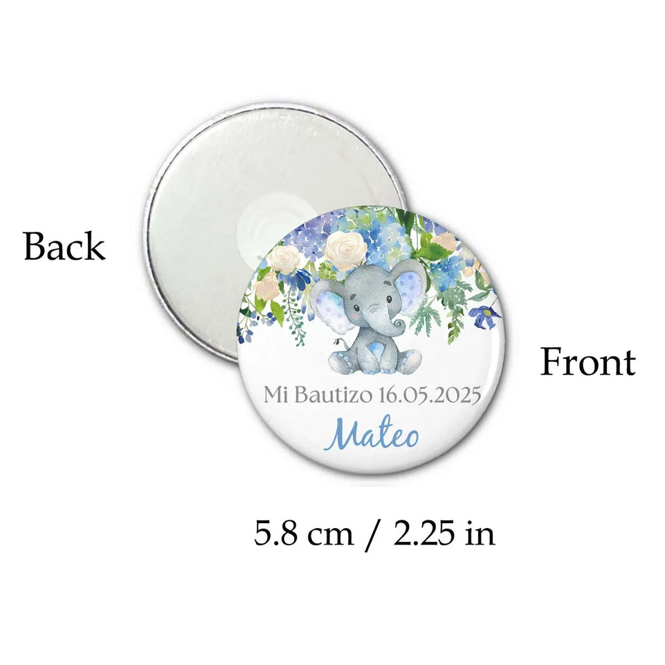 Baptism Souvenirs Baby Shower Party Favors Personalized Baby Elephant Fridge Magnets Girl Boy First Birthday Gifts for Guests