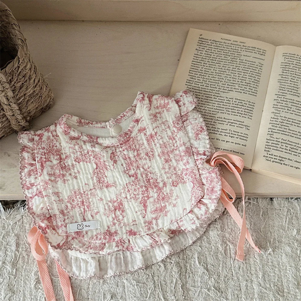 INS Style Baby Feeding Drool Bib Ruffle Floral Infants Lace Saliva Towel Soft Cotton Burp Cloth For Newborn Toddler Kids Bibs
