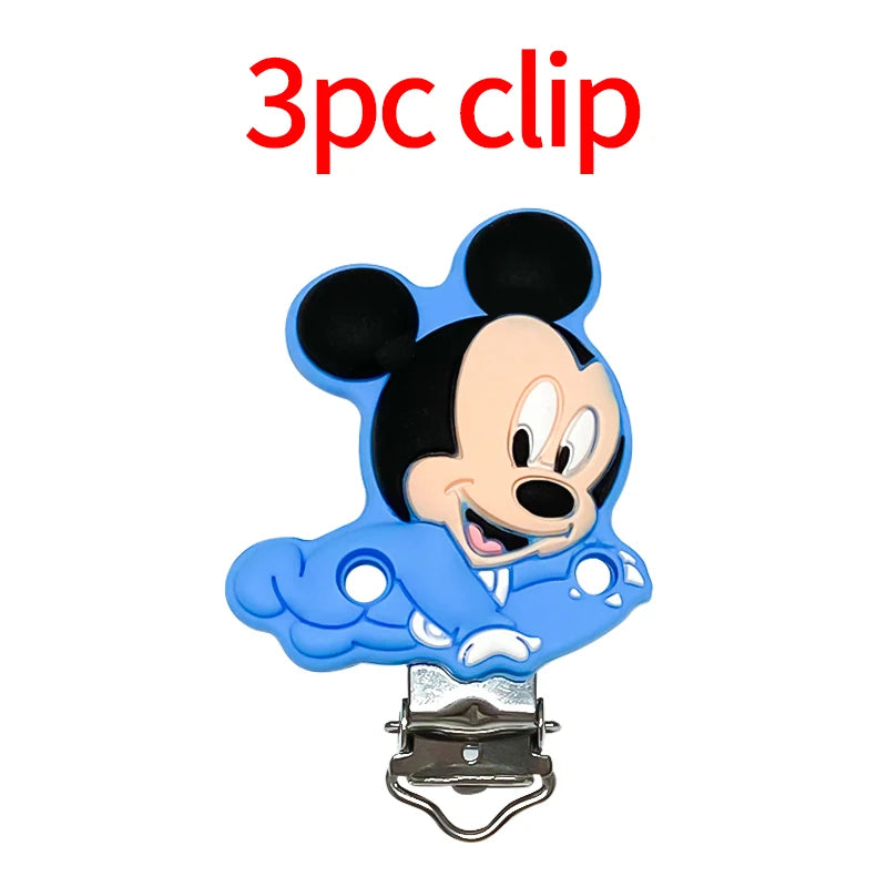 1/3/10pcs New Cartoon Mickey Minnie Silicone Beads Teether Food-Grade Chewing Teeth Bead DIY Nipple Chain Jewelry Accessories