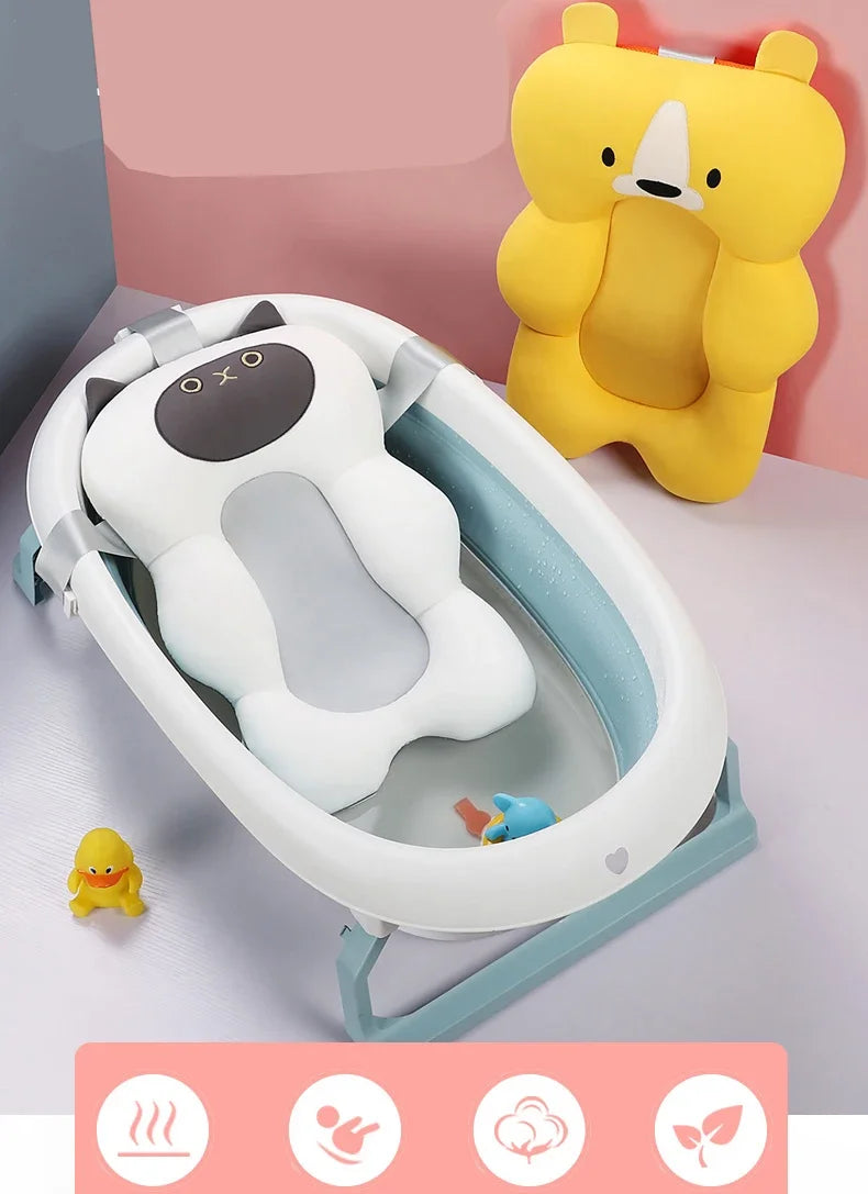 Baby Safety Bath Mat Cushion Portable Bath Anti-Slip Cushion Seat Infant Floating Bather Bathtub Pad Shower Security Support Mat