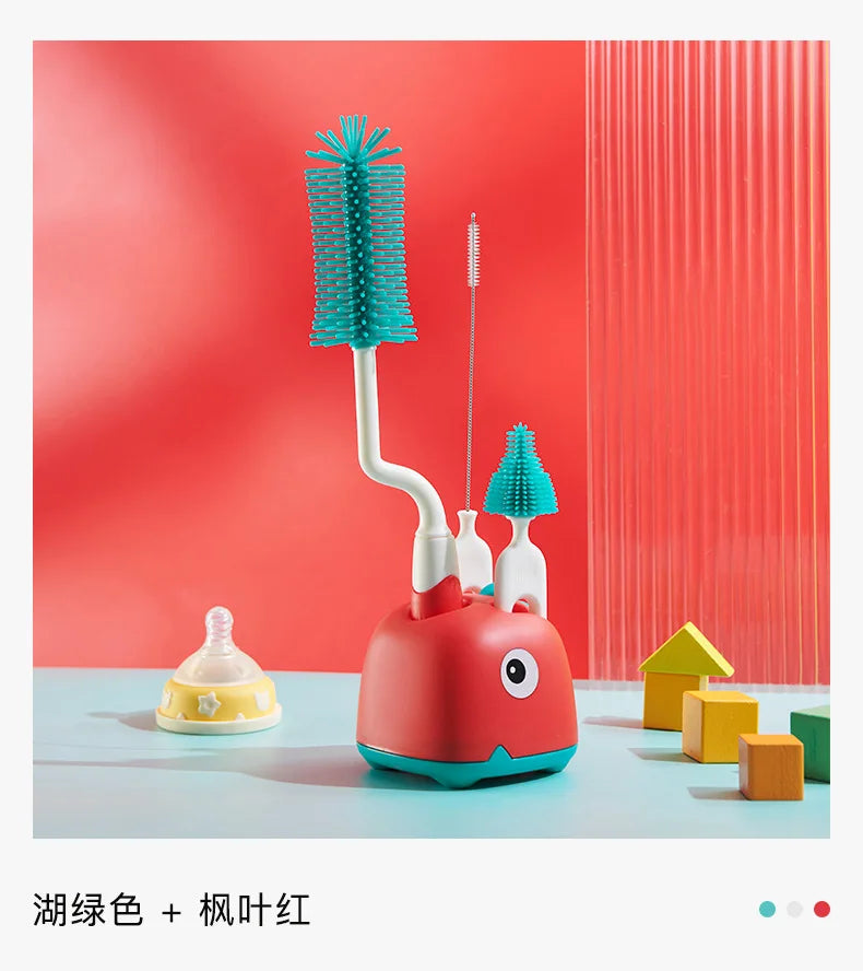 1/2/3pcs Silicone Brush for Bottles 360 Degree Rotation Baby Bottle Pacifier Cleaning Brush Nipple Dropper Brushes Set Baby Item