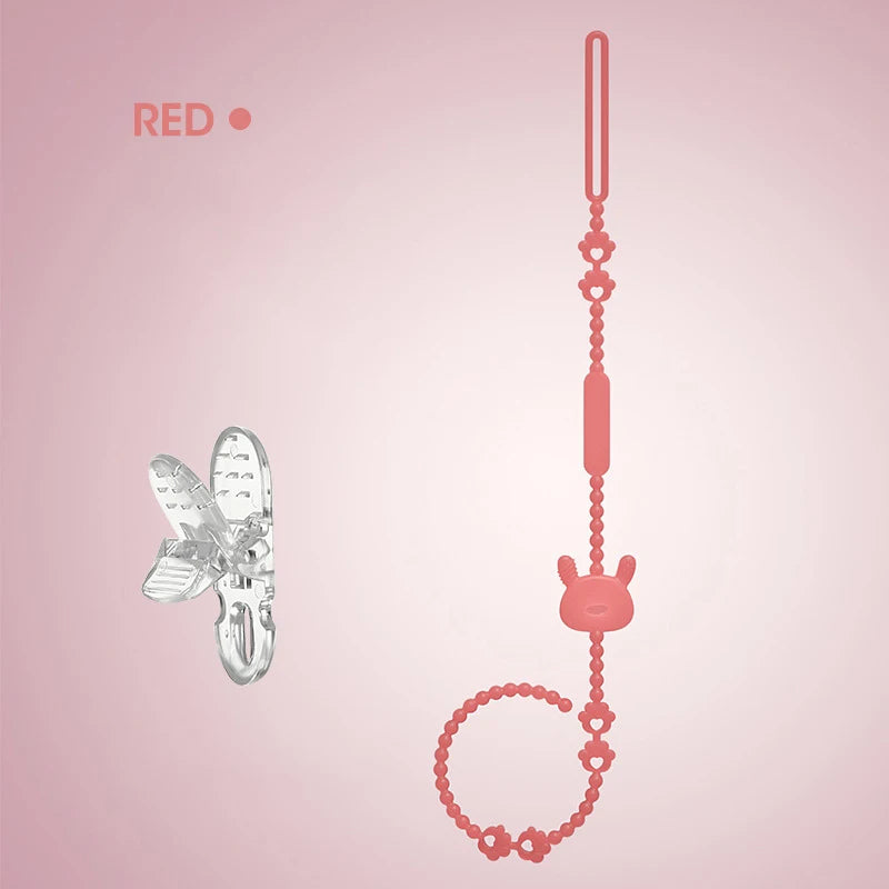 Baby Teething Toy with Music, Silicone Gum Soother Pacifier Clip, Anti-Loss Chain for Drool Relief & Sensory Development