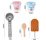 Wooden Ice Cream Counter Playset for Toddler Toys,  Montessori Pretend Play Food Toys Kitchen Accessories Early Learning AidsFV