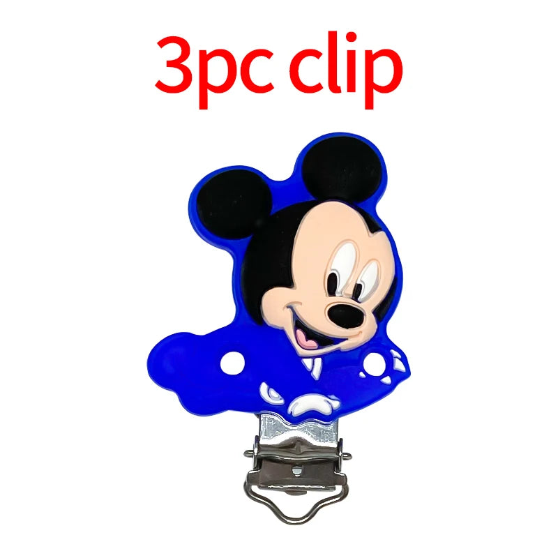 1/3/10pcs New Cartoon Mickey Minnie Silicone Beads Teether Food-Grade Chewing Teeth Bead DIY Nipple Chain Jewelry Accessories