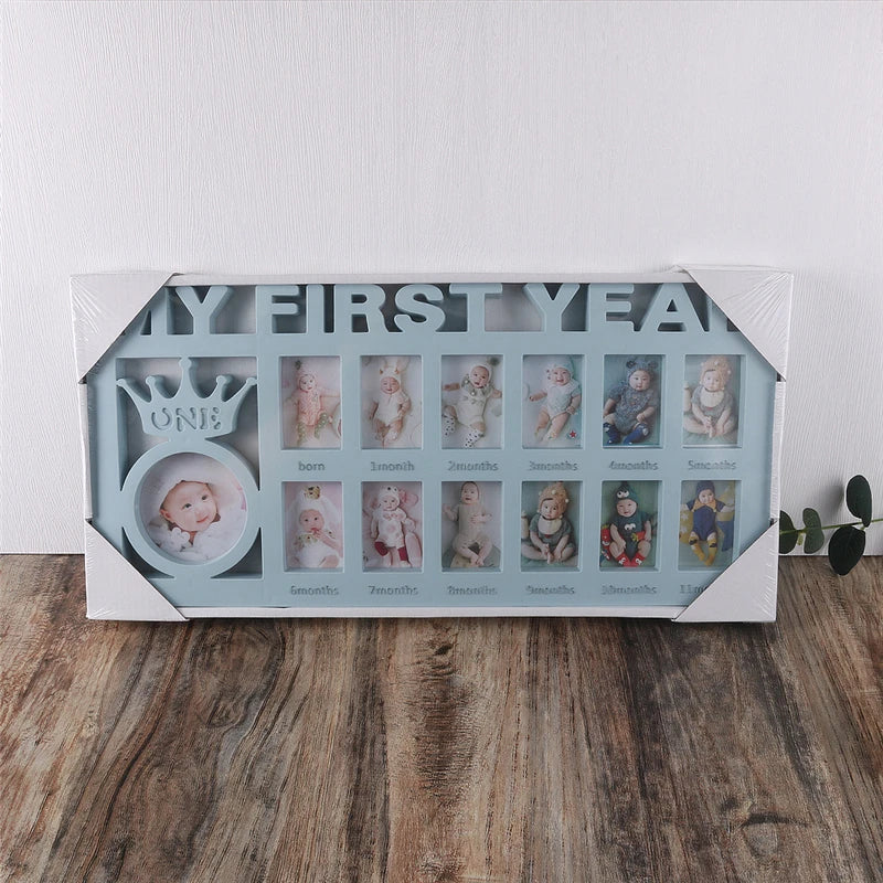 Souvenirs Photo Frame My First Year Baby Keepsake Frame 0-12 Months Pictures Photo Frame Souvenirs Kids Growing Memory Gift ﻿