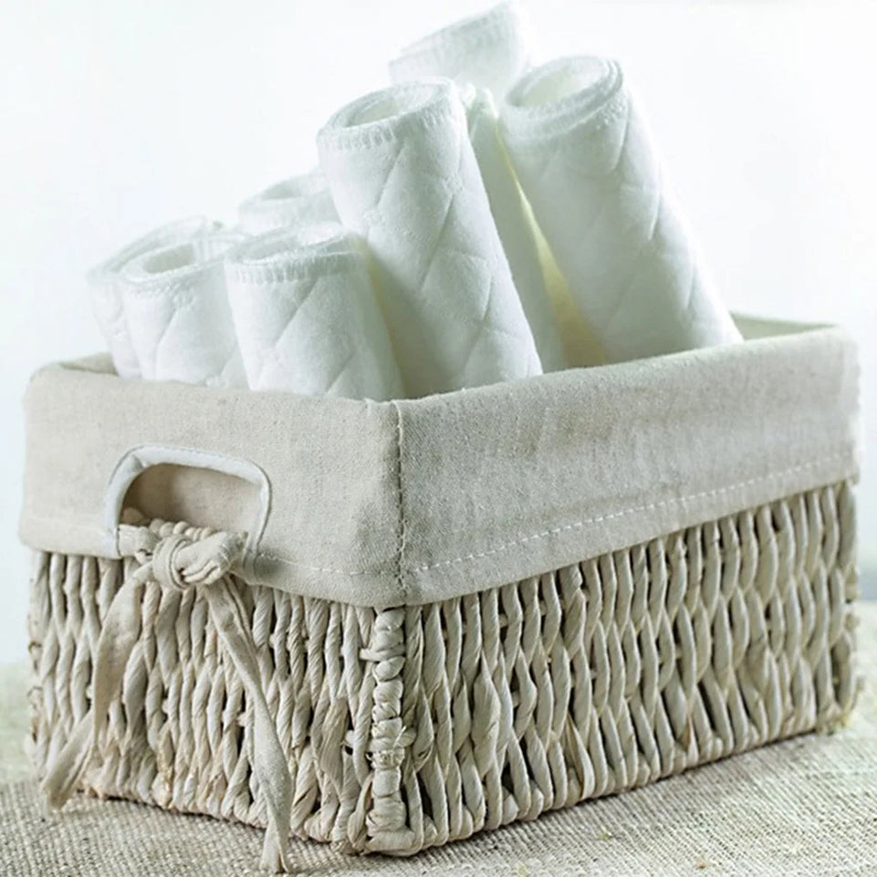 New 10PCS/Set Baby Reusable Diaper Washable Ecological Cotton Diapers 3Layers Cloth Nappies for Children Breathable Absorbent
