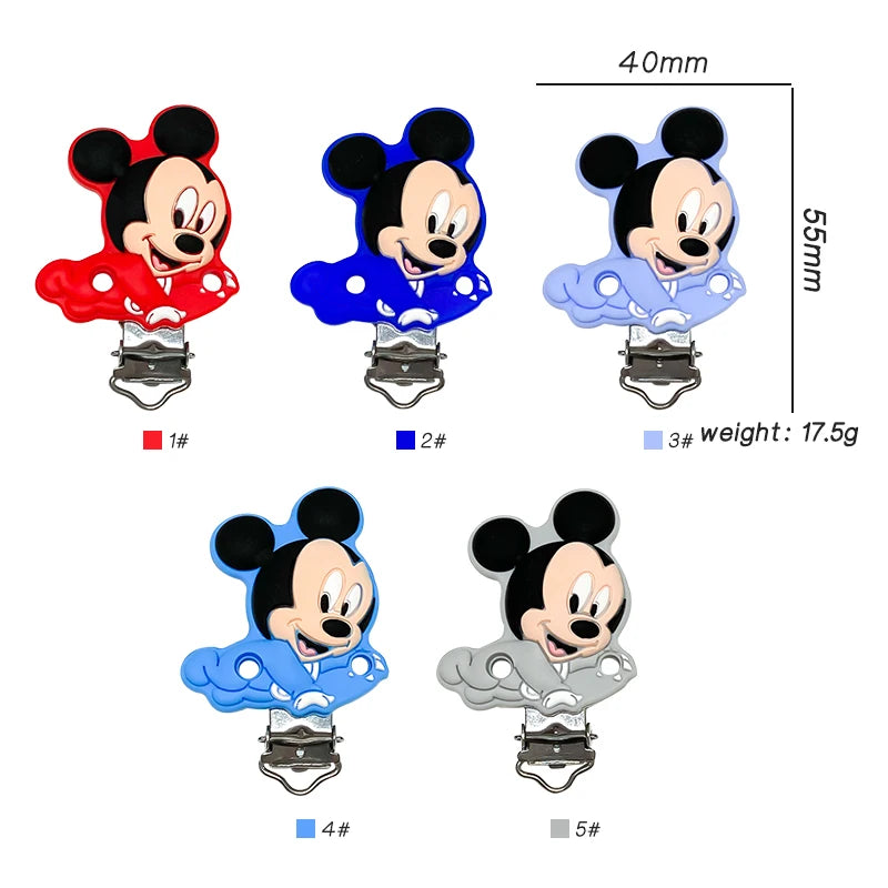 1/3/10pcs New Cartoon Mickey Minnie Silicone Beads Teether Food-Grade Chewing Teeth Bead DIY Nipple Chain Jewelry Accessories