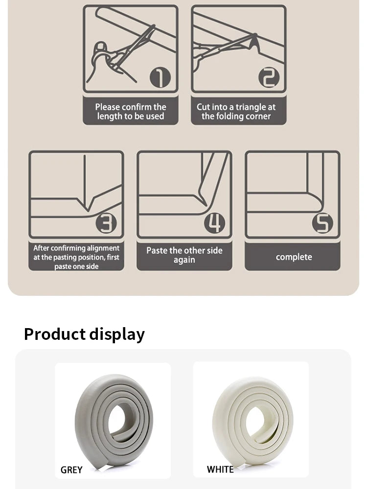 Table Corner Safety Bumper Strips Baby Protection Strips Bumper Corner Soft Cover Strips Table Corner Protection Anti Crash