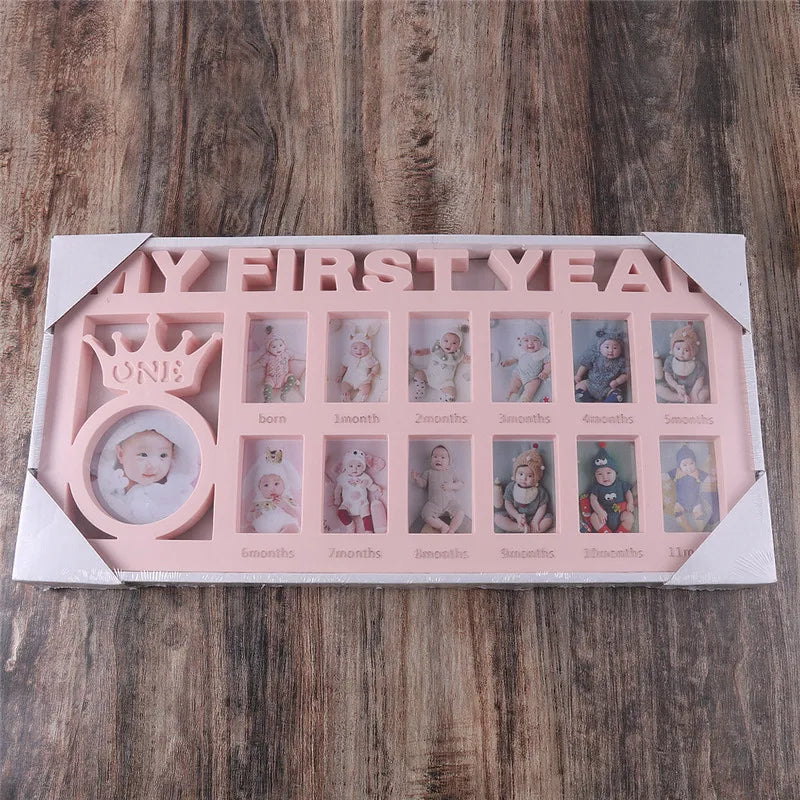 Souvenirs Photo Frame My First Year Baby Keepsake Frame 0-12 Months Pictures Photo Frame Souvenirs Kids Growing Memory Gift ﻿