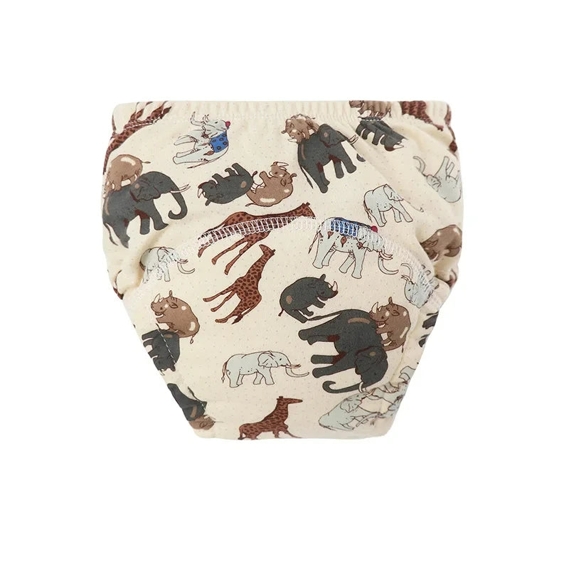 Baby Diaper Pants Set Cartoon Printed Training Pants for Boys Girls Breathable Cotton Reusable Kids Underwear 3Pcs