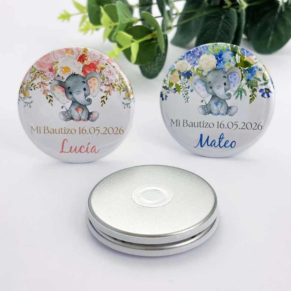 Baptism Souvenirs Baby Shower Party Favors Personalized Baby Elephant Fridge Magnets Girl Boy First Birthday Gifts for Guests